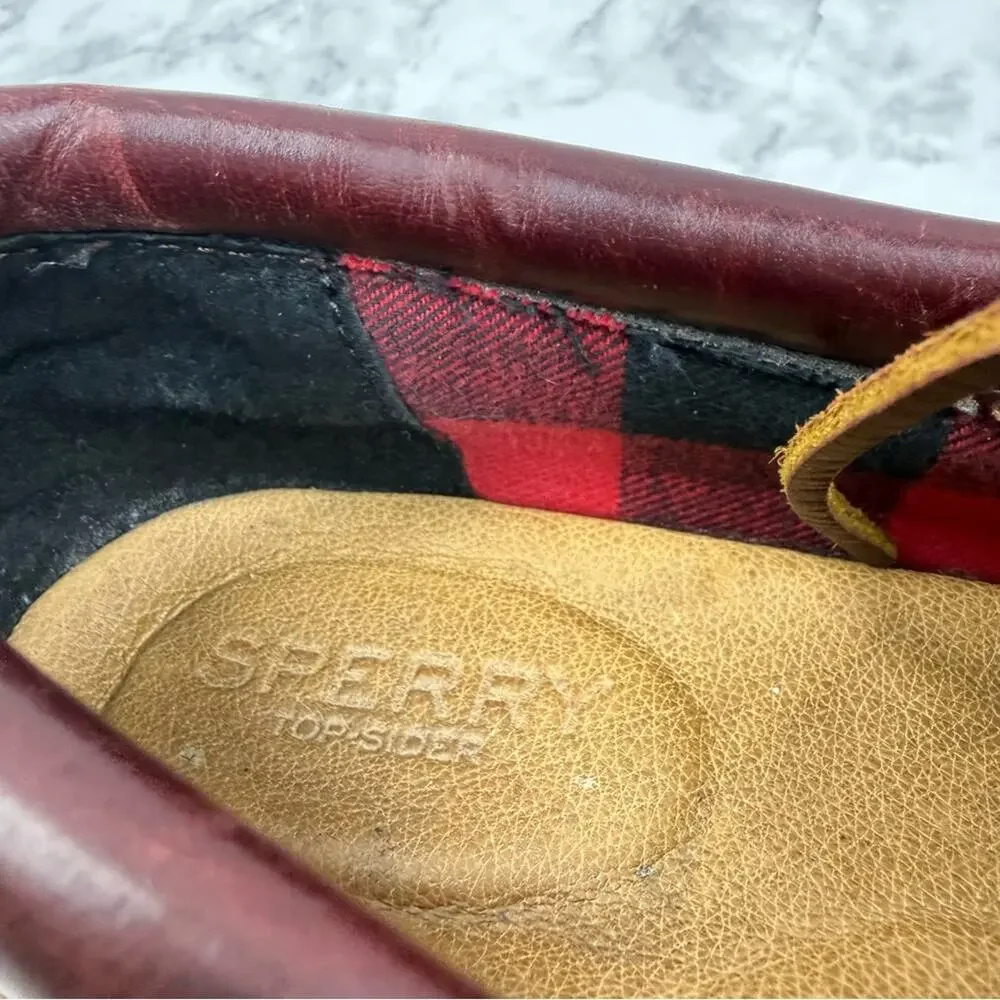 SPERRY Top-Sider 3-eye Dark Brown Leather Lug Moc Toe Boat Shoes Women’s Sz 8